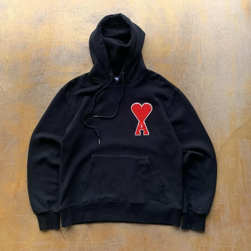 AMI Paris Streetwear Casual Hoody Pria black photo 1