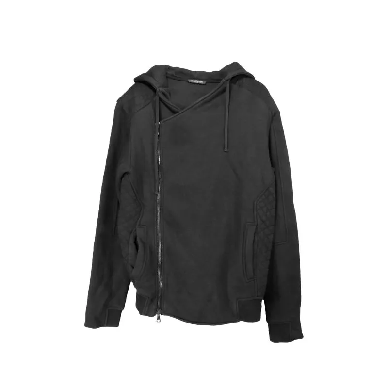 BALMAIN ASYMMETRICAL MOCK NECK ZIP-HOODIE photo 1