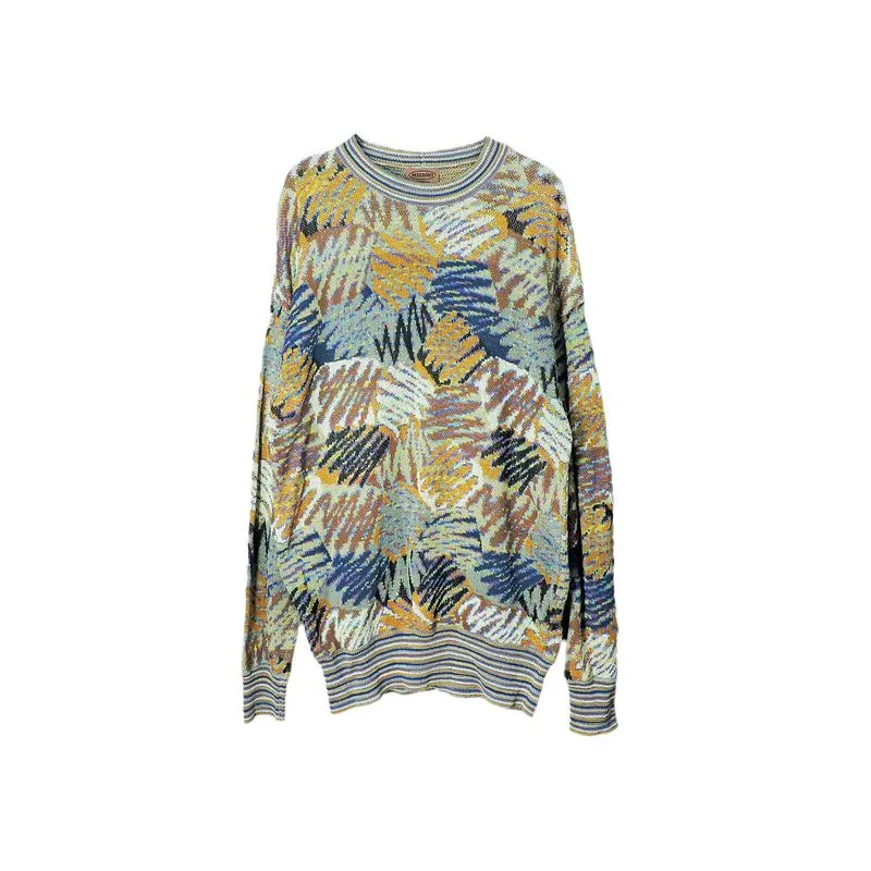 MISSONI GEOMETRIC SHAPES ZIG-ZAGS WAVES KNIT SWEATER photo 1