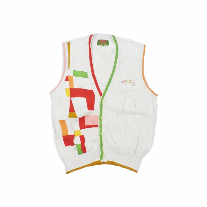 KENZO GOLF GEOMETRY MULTICOLOUR KNIT VEST photo 1