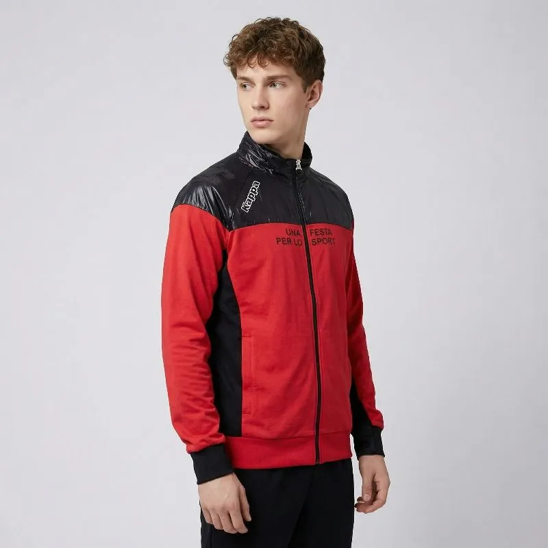Kappa Sportswear Men's Red Mid Black Track Top Jacket Y2k photo 1