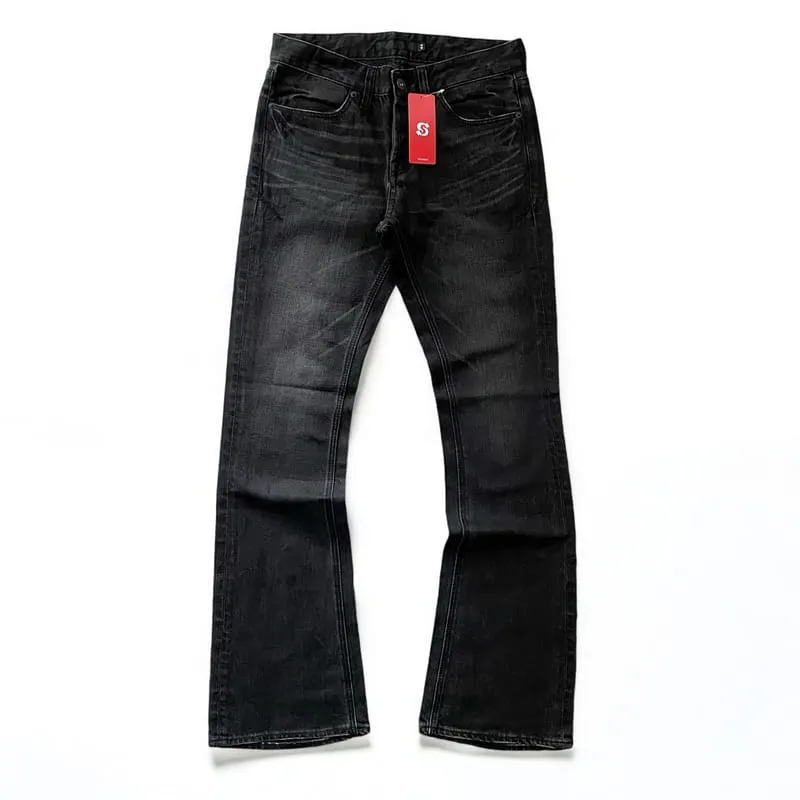 Japanese brand Streetwear Minimalist Jeans Pria black photo 1