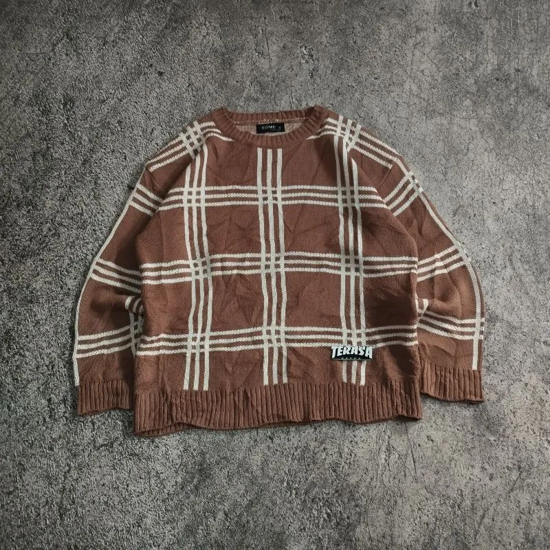 Japanese brand Casual Sweater Pria brown photo 1