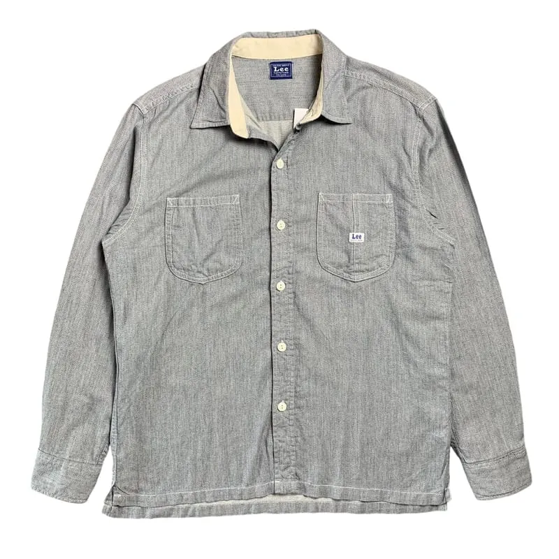 Lee Streetwear Minimalist Formal shirt Pria gray blue photo 1