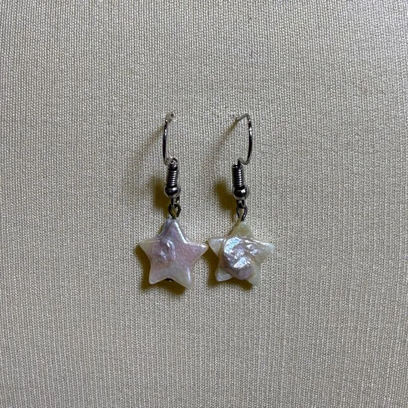Pearl Star Silver Earrings  photo 1