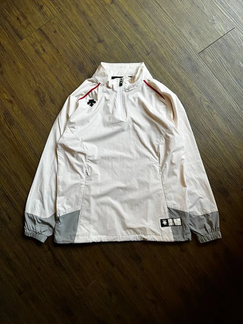 Descente Quarter Zip Windbreaker Jacket - White photo 1