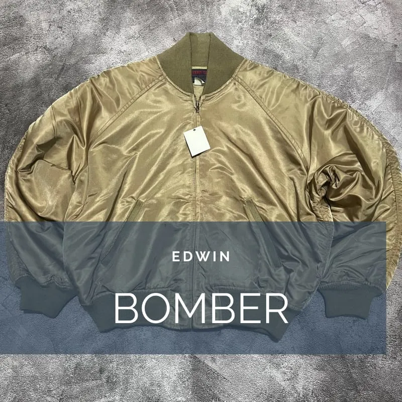 EDWIN Streetwear Casual Bomber jacket Pria tan photo 1