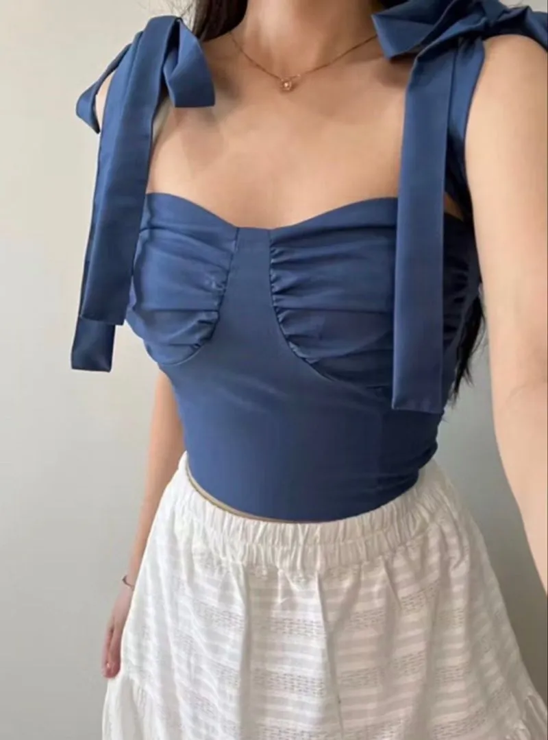LACHEL - (Black) Clover Bustier Ribbon Top photo 1