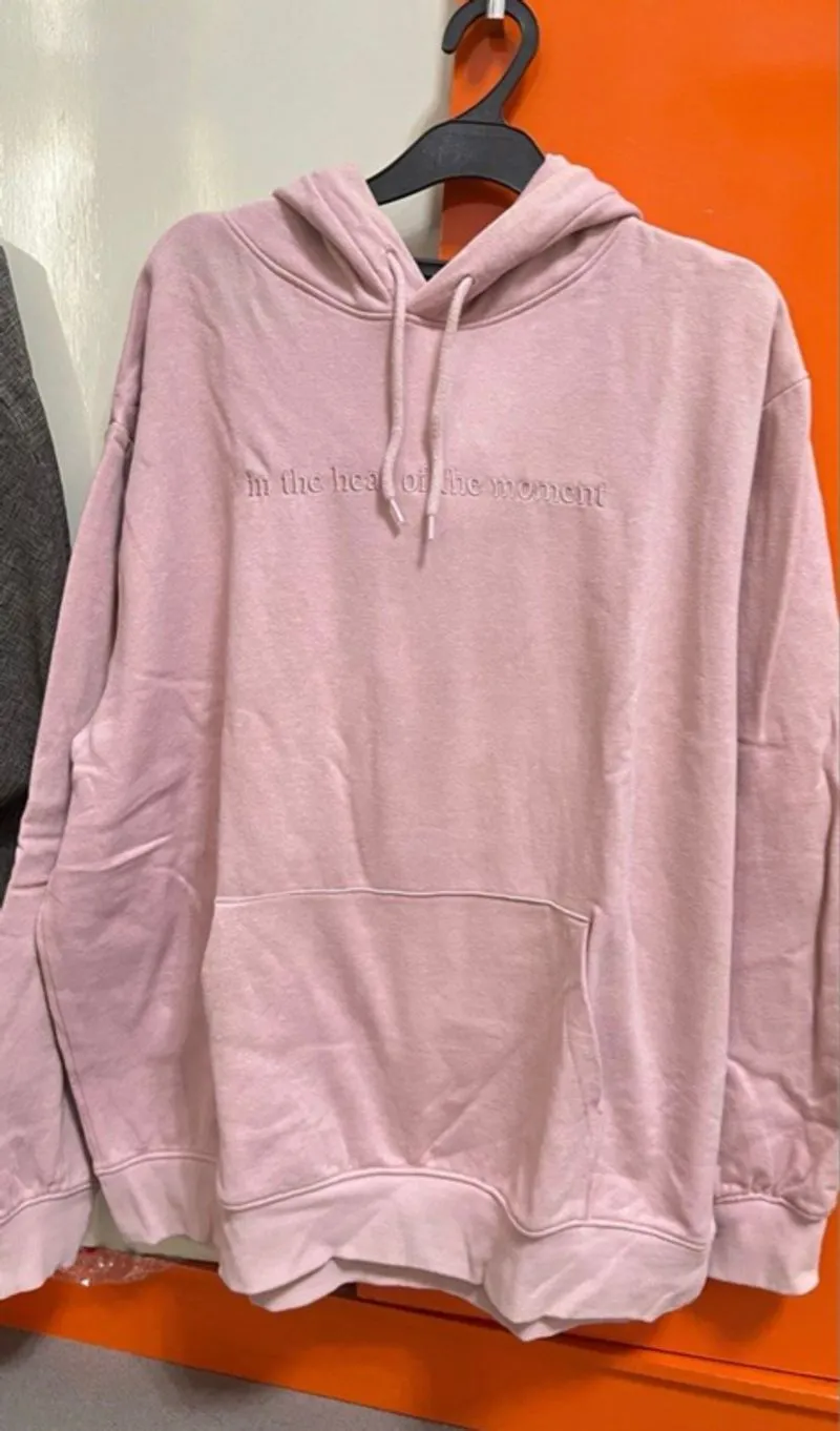 H&M hoodie baby pink with Embroidery photo 1