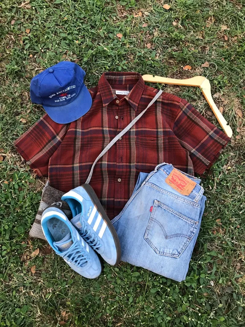Casual Reworked Polo shirt Pria burgundy red photo 1