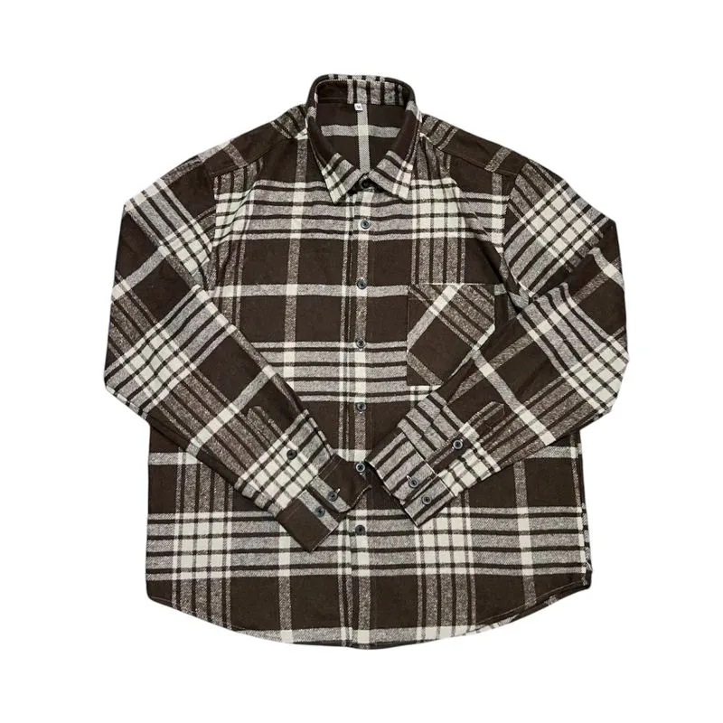 kemeja flannel plaid checkered tartan long sleeve shirt  photo 1