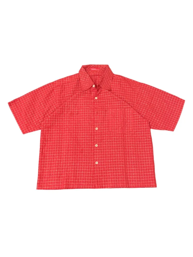 Streetwear Skater Shirt Wanita burgundy red photo 1