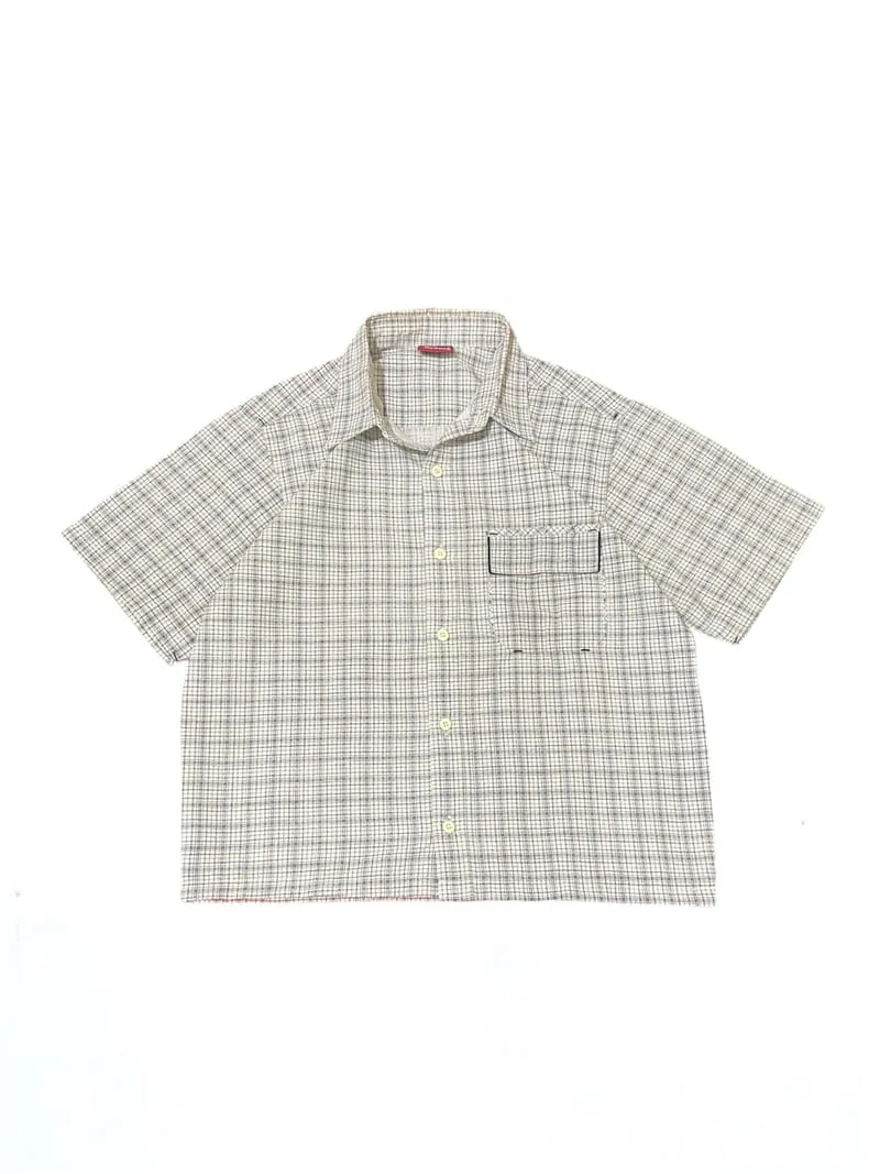 Y2K Skater Casual shirt Pria white gray photo 1