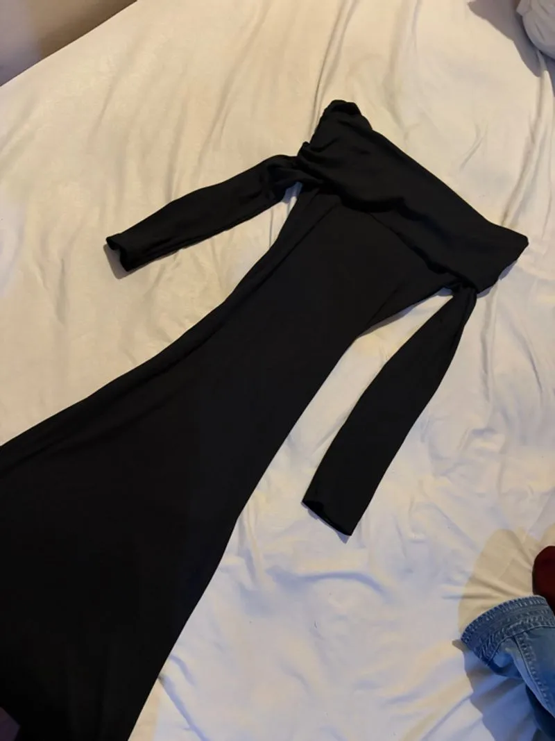 Rooha - black off shoulder bodycon dress photo 1