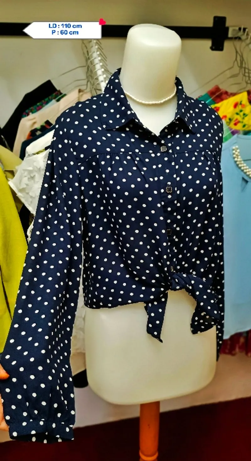 BLOUSE SIFON POLKA NAVY photo 1