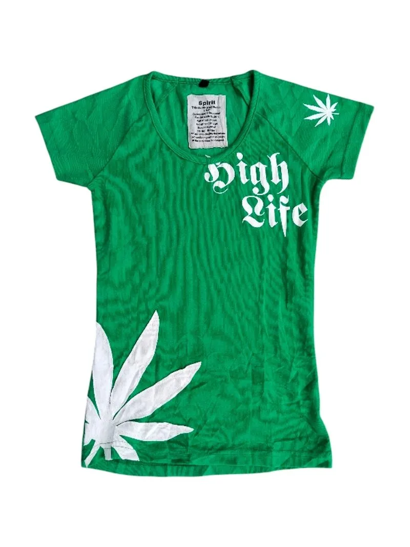Kartica blue embroidery weed & tribal t shirt  photo 1