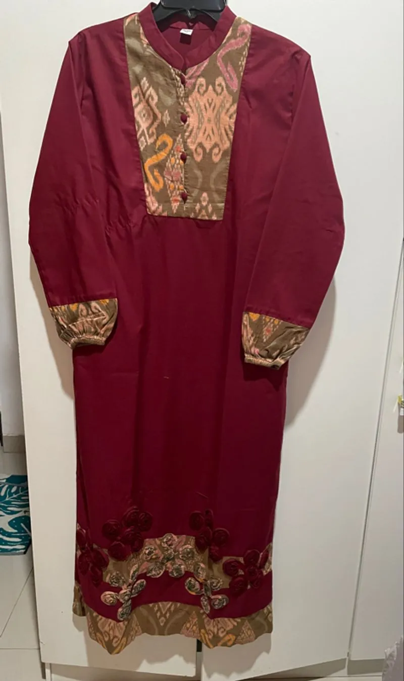 Gamis merah maroon  photo 1