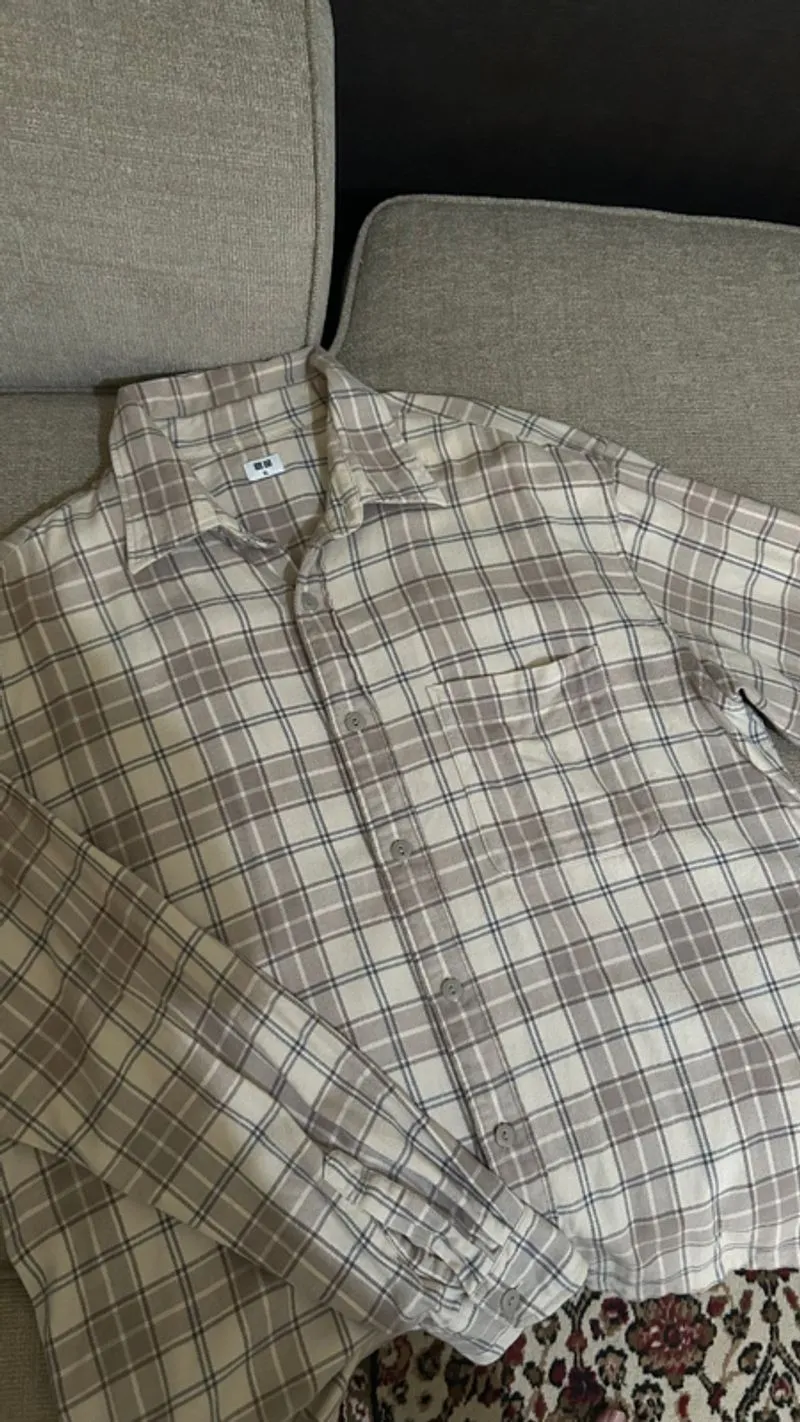 uniqlo flannel white photo 1