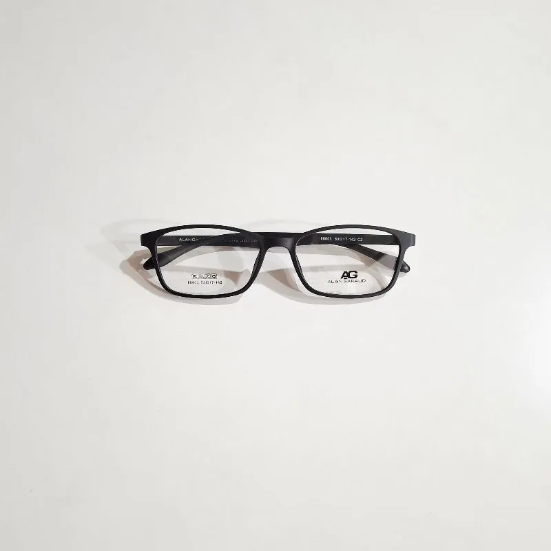 Kacamata Rectangle Minimalis Black Doff photo 1
