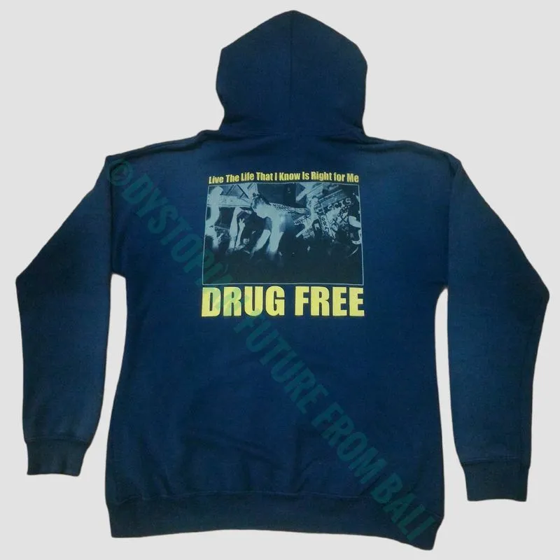 Vintage Hoodie Band Champion Straight Edge - Drug Free photo 1