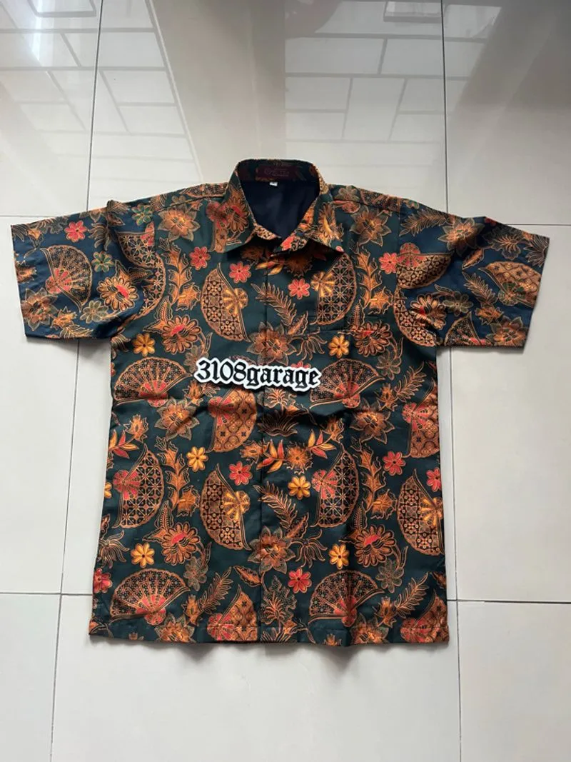 Kemeja lengan pendek casual pria mens formal batik halus sut photo 1