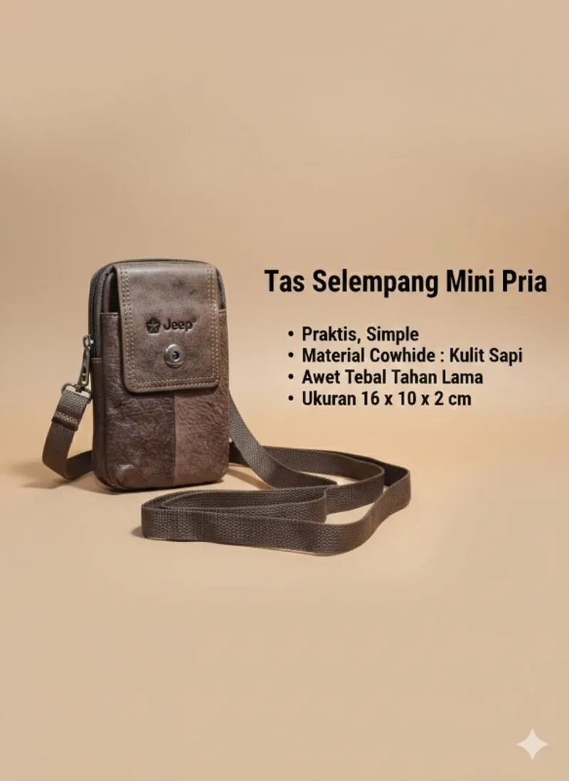 Tas Selempang Mini Pria  16×10×2cm photo 1