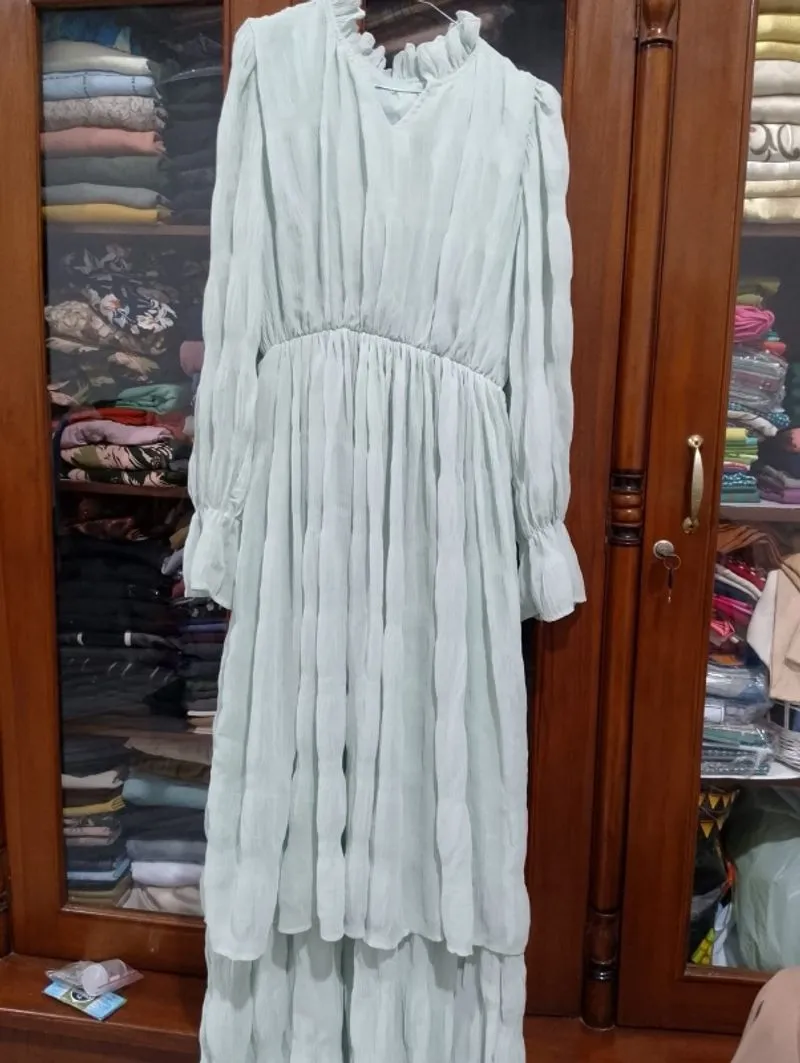 Dress pesta/acara panjang hijau tosca photo 1
