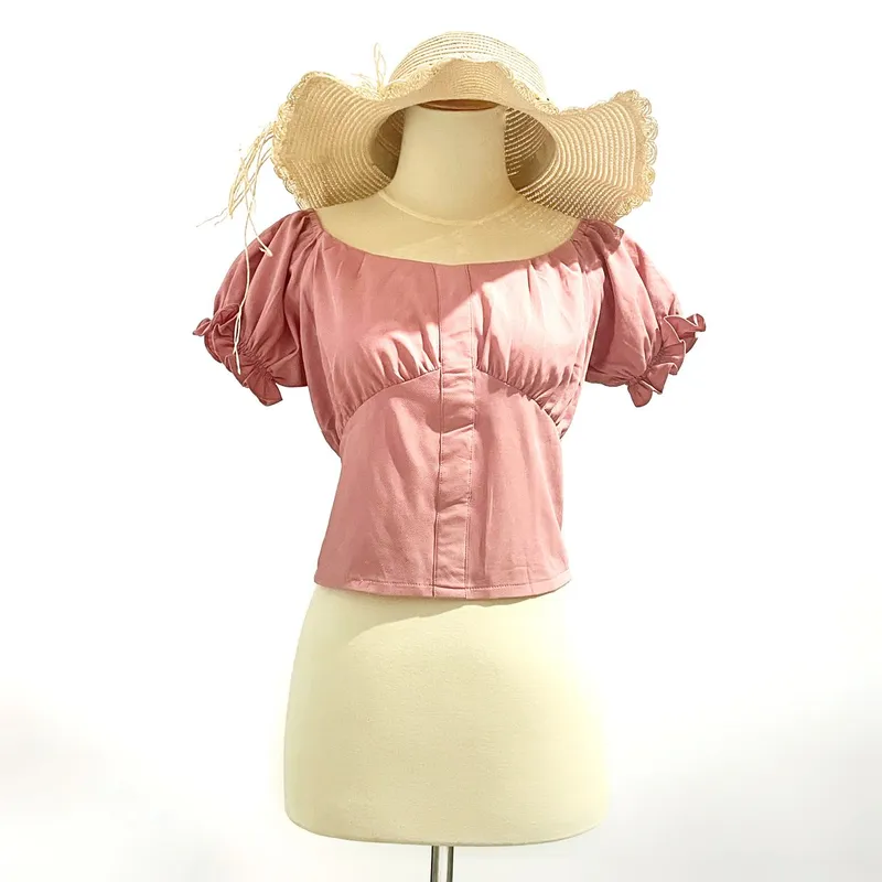 Crop top Wanita pink photo 1