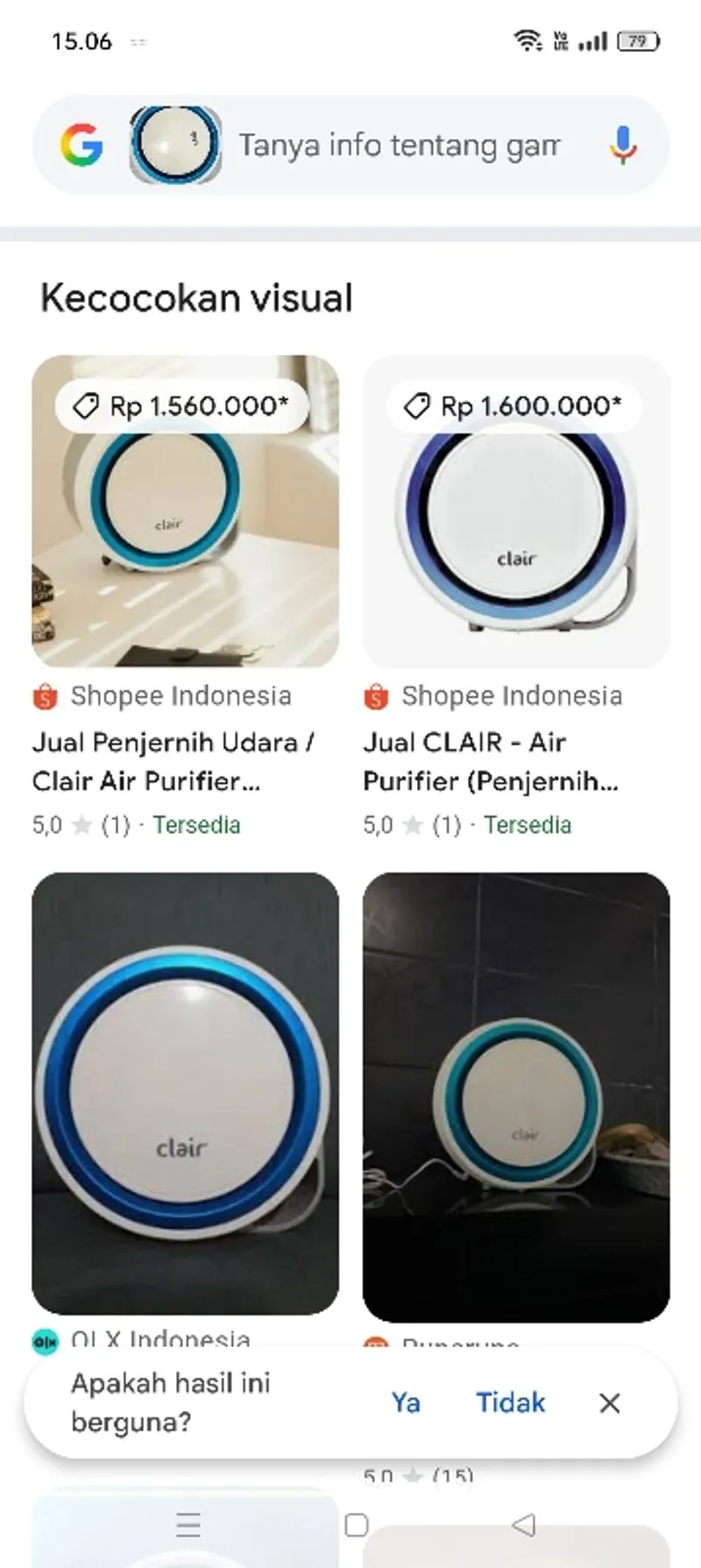 Penjernih Udara Air Purifier Merek Clair photo 1