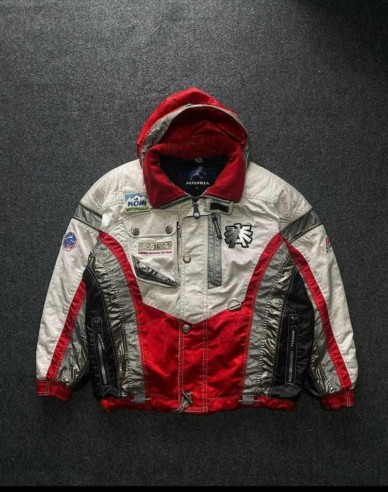 Asics Vintage Track jacket Pria white red photo 1