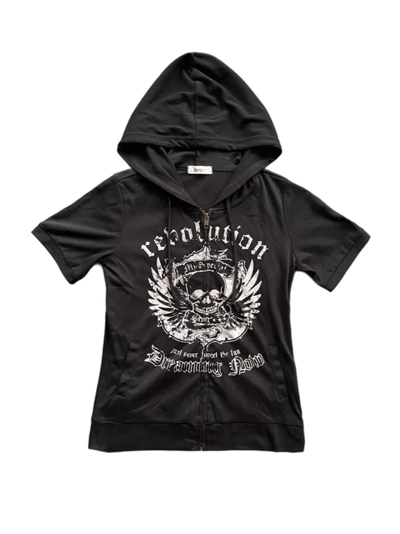 Revolution Skull zip up Hoodie Tee photo 1