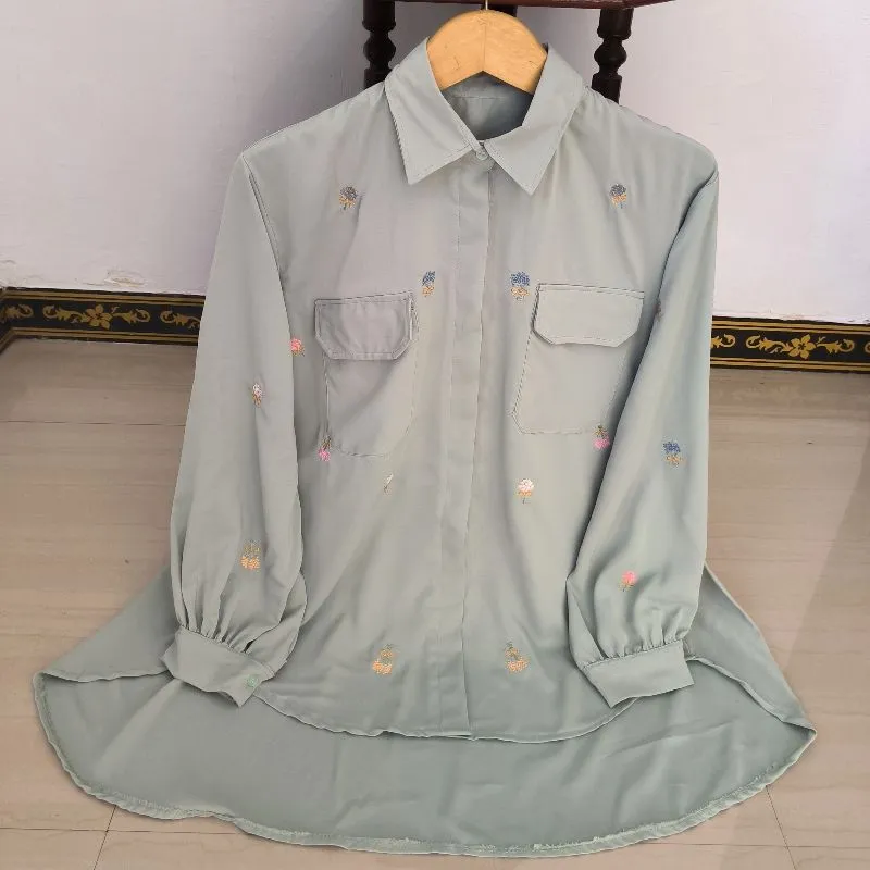 LEIA EMBROIDERY BLOUSE LD 128 | KEMEJA BORDIR OVERSIZE  photo 1