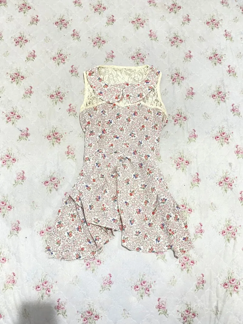 top babypink overjeans floral lace fairycore coquette y2k photo 1