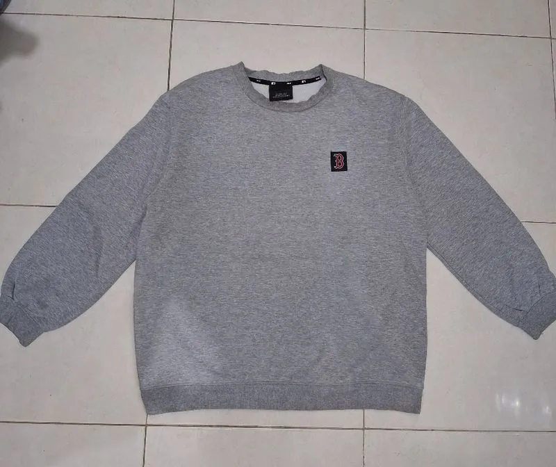 Crewneck MLB Abu-Abu Boston photo 1