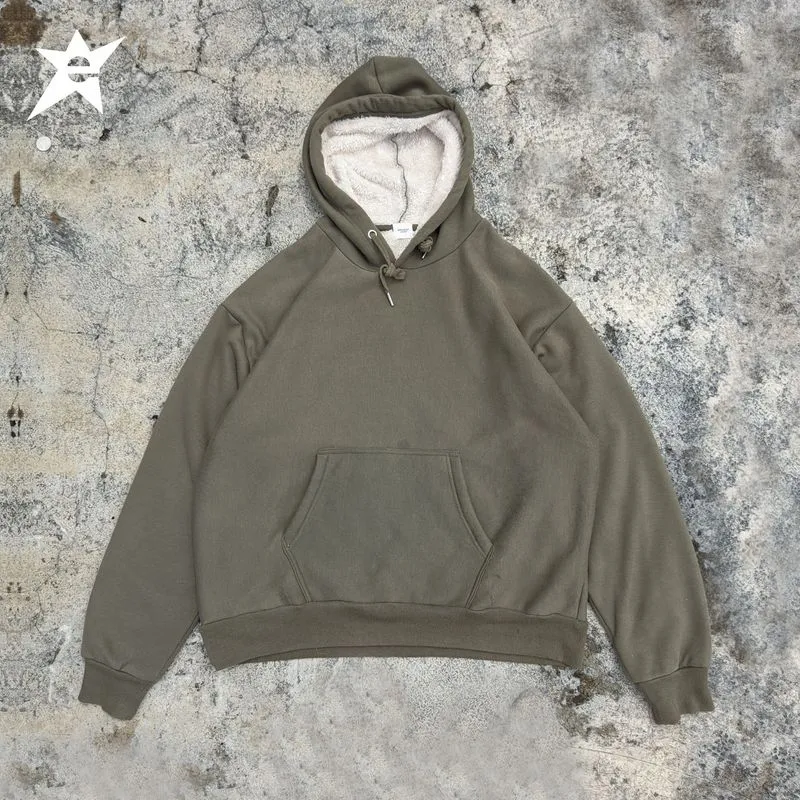 BROWNY HOODIE BOXY OVERSIZE SHERPA WARNA ARMY GREEN DALEMAN  photo 1