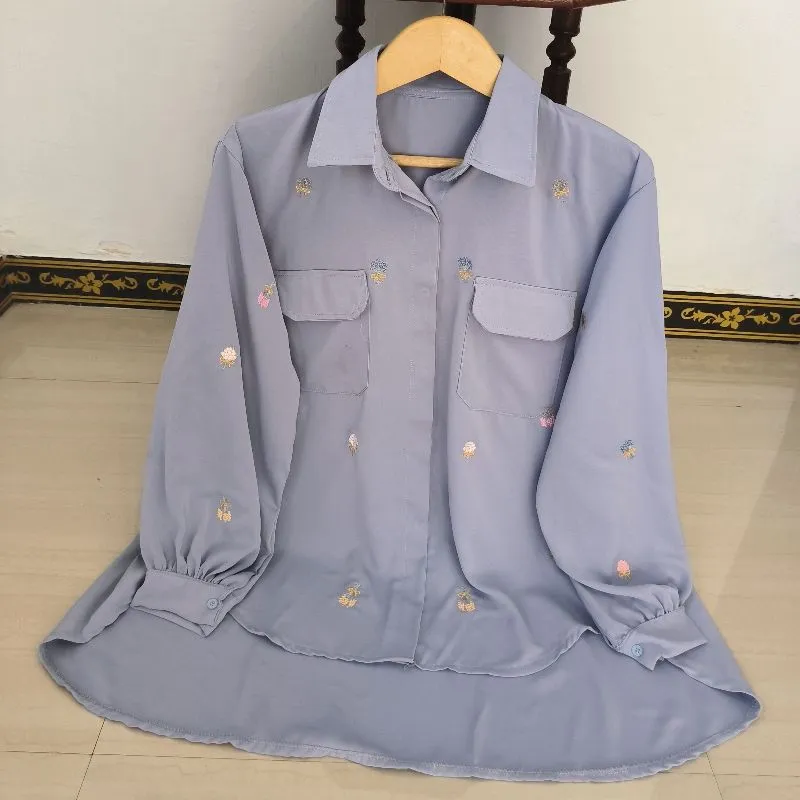 LEIA EMB EMBROIDERY BLOUSE LD 128 • KEMEJA BORDIR OVERSIZE photo 1
