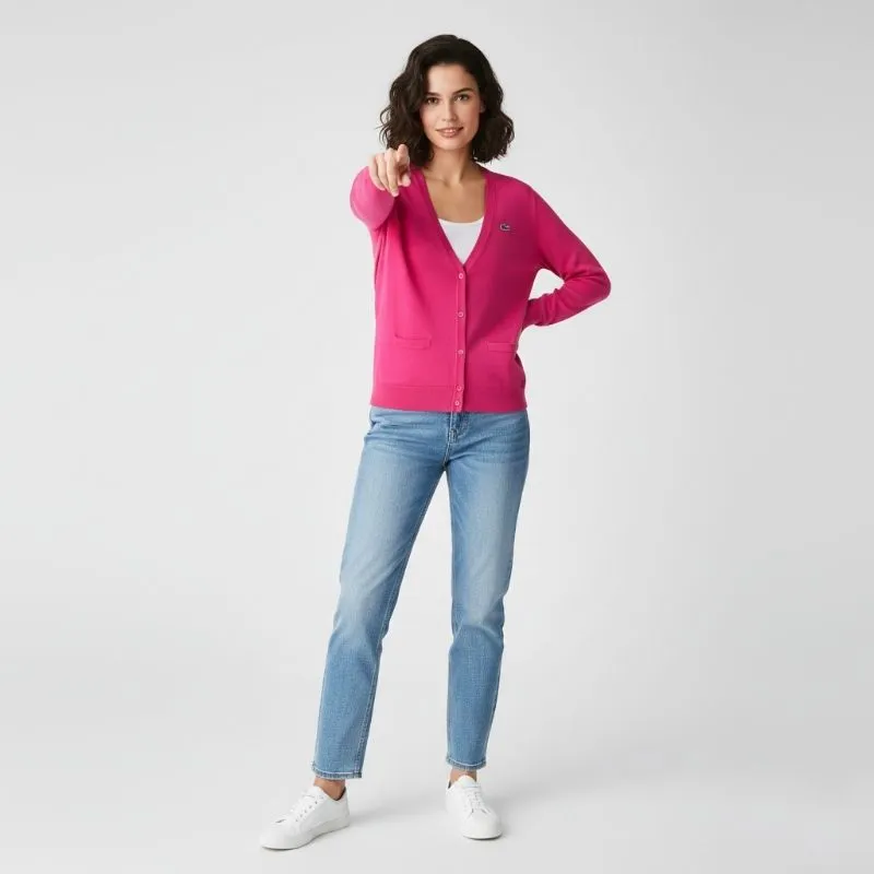 Knitwear cardigan Lacoste women colour pink fanta Size 36 photo 1