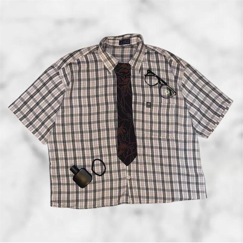 Plaid Pattern Boxy Shirt photo 1