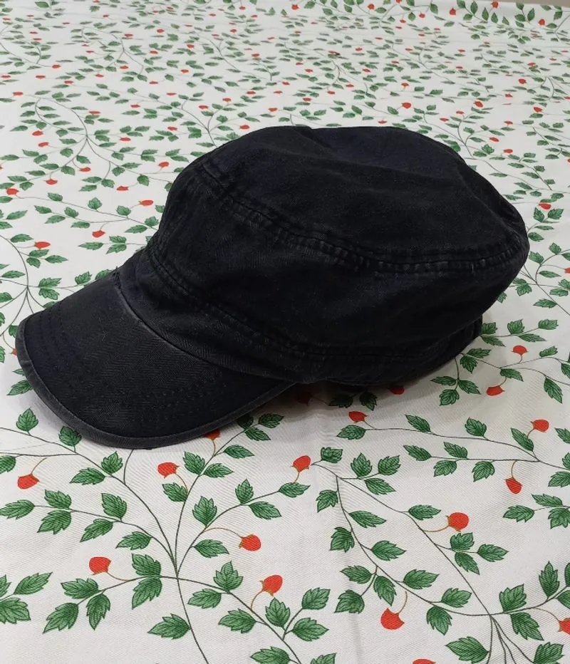 army style fitted military black cap photo 1