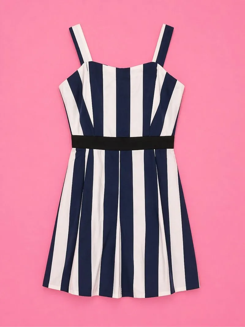 Navy White Playsuit Stripes Jumpsuit photo 1