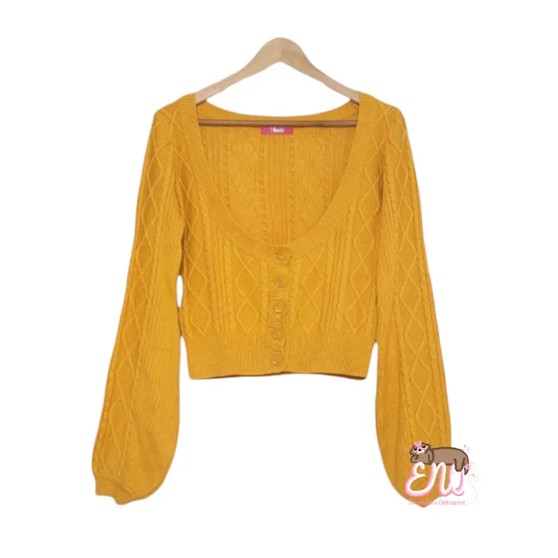 Japanese brand Vintage Casual Cardigan Wanita yellow photo 1