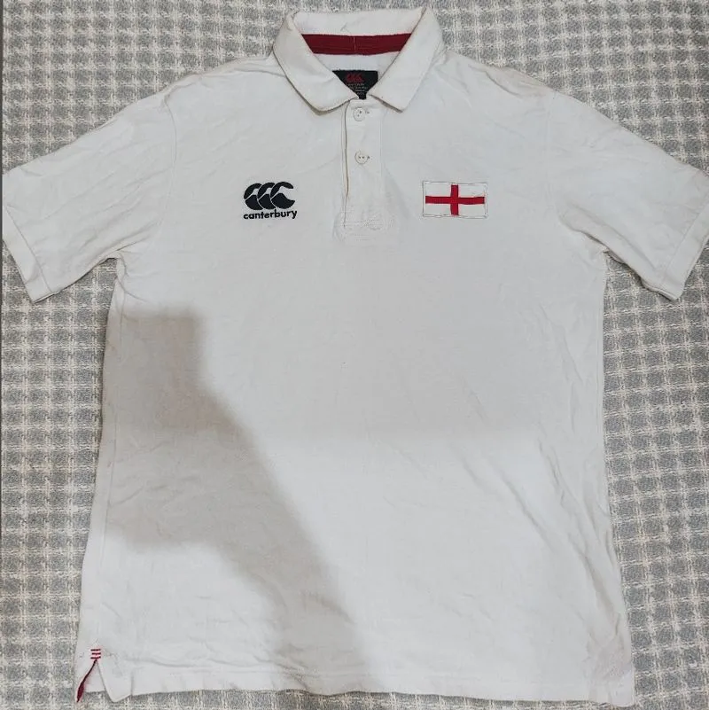 Kaos Polo Canterbury Rugby England size L putih bordir photo 1