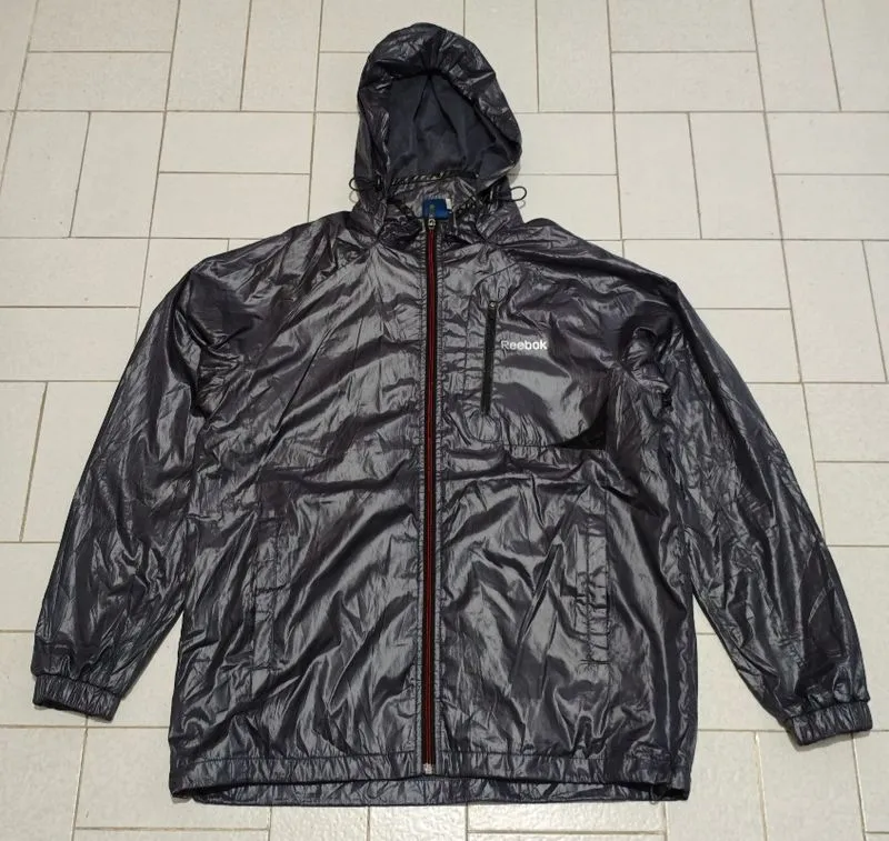 Jaket Sport Running Windbreaker Reebok Charcoal photo 1