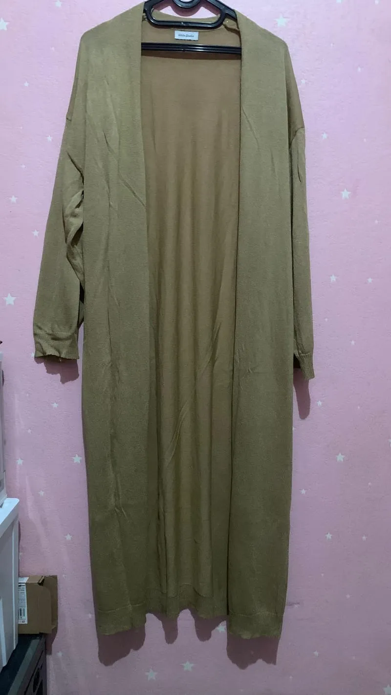 Casual Muslim Cardigan Wanita brown photo 1
