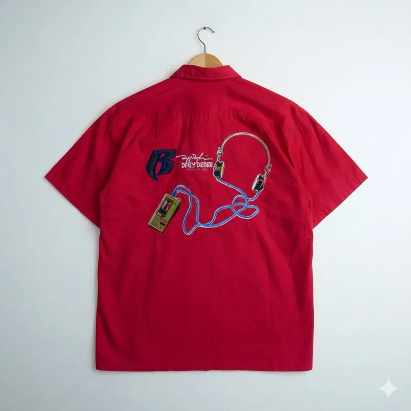 Y2K Style RAFFRIDER USA Red Pocket Workshirt photo 1