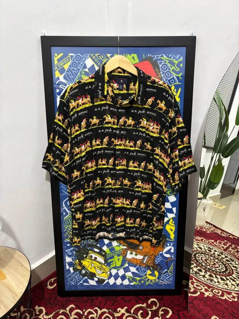 kemeja us polo assoc aop fullprint photo 1
