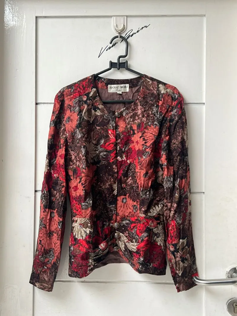 SALE!! HANAE MORI Boutique Flowers Motive Blouse photo 1