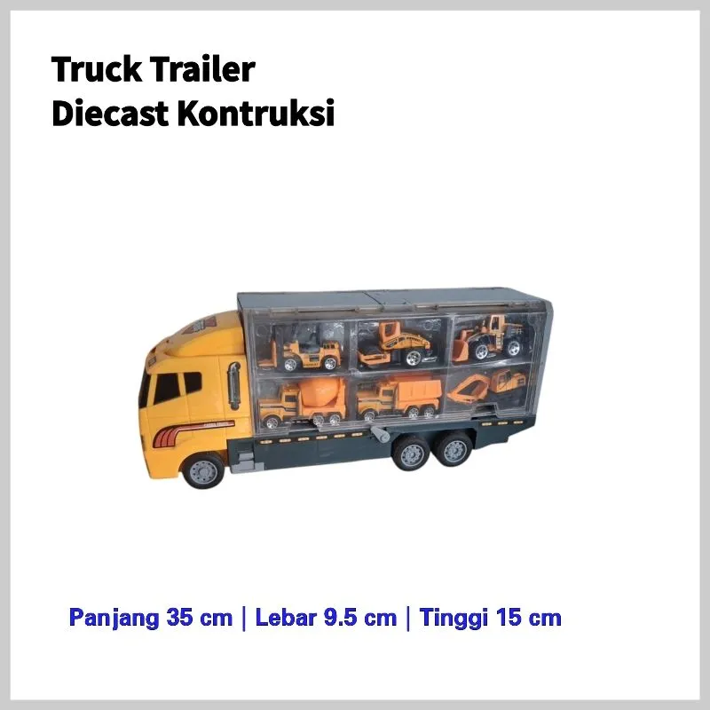 Mainan Truck Trailer Diecast Kontruksi photo 1