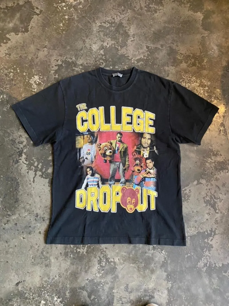 T-SHIRT PRELOVED KANYE WEST "COLLEGE DROP OUT" SECOND VINTAG photo 1
