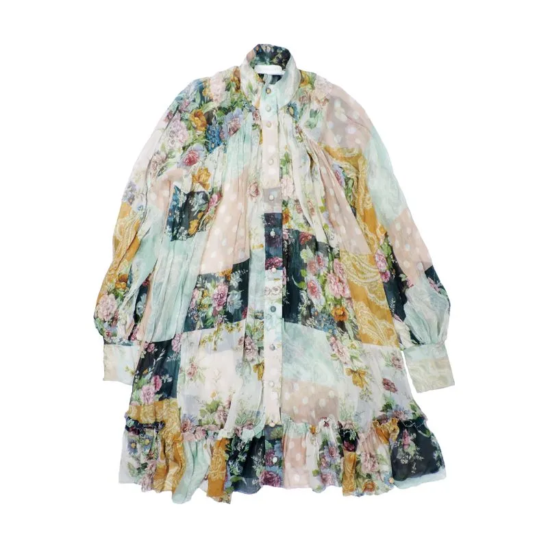 ZIMMERMANN PATCHWORK FLORAL PRINT SILK BLOUSE photo 1